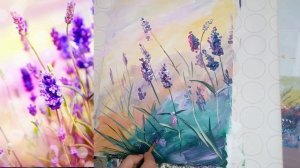 Рисуем акрилом лаванду и бабочку