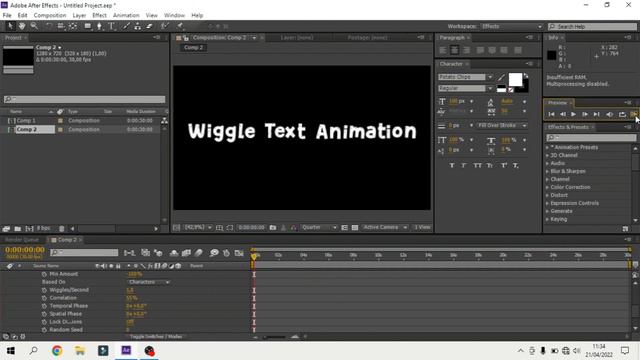 Wiggle Text Animation Tutorial - After Effects смотреть онлайн