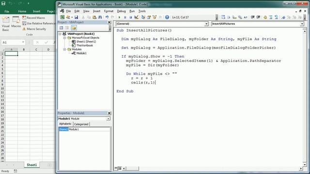 Insert All Pictures In Folder Excel VBA Macro смотреть онлайн