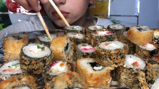МУКБАНГ | ГОРЯЧИЕ | РОЛЛЫ | СУШИ | ЗАПЕЧЁННЫЕ | no Asmr | Rolls | SUSHI смотреть онлайн