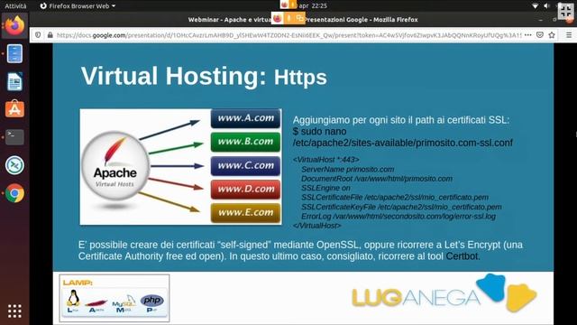 Webinar del 10/04/2020 - Virtual Hosting con Apache in un LAMP Server смотреть онлайн