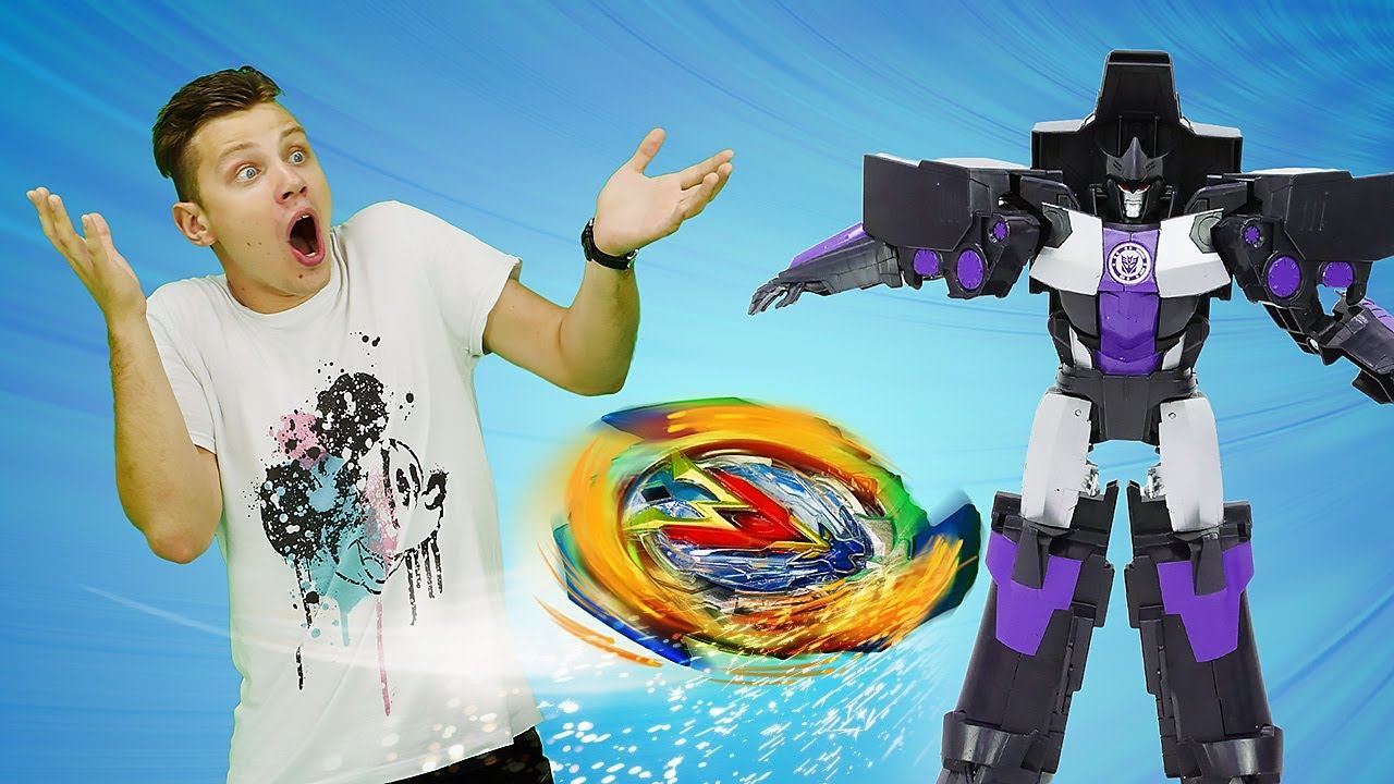 Десептиконы напали на полицейскую академию! Помогут волчки БейБлейд! Видео для мальчиков смотреть онлайн