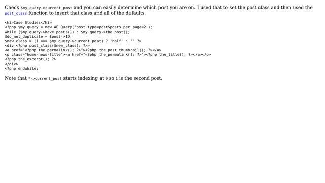 Wordpress: Add 'last' class to second post in featured post loop (2 Solutions!!) смотреть онлайн