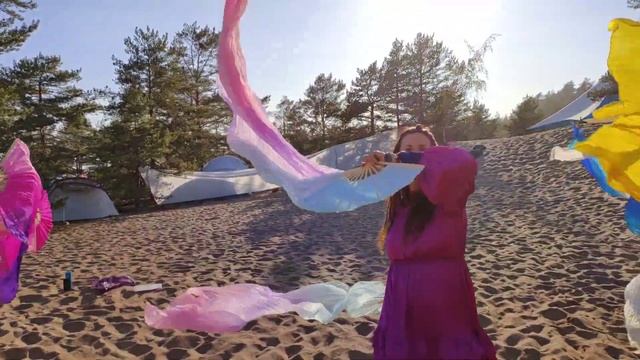 Практика потокового танца с Шёлковыми Веерами #танец смотреть онлайн