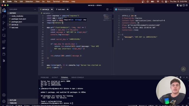 Hide API Keys with Environment Variables [dotenv & GitHub] | Nodejs + Expressjs смотреть онлайн