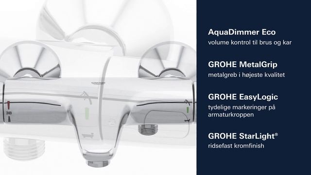 PRODUKT | Grohe Grohtherm 1000 termostatarmatur med rosetter til kar og brus смотреть онлайн