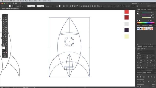 How To Draw a Rocket Spaceship in Adobe Illustrator ? смотреть онлайн