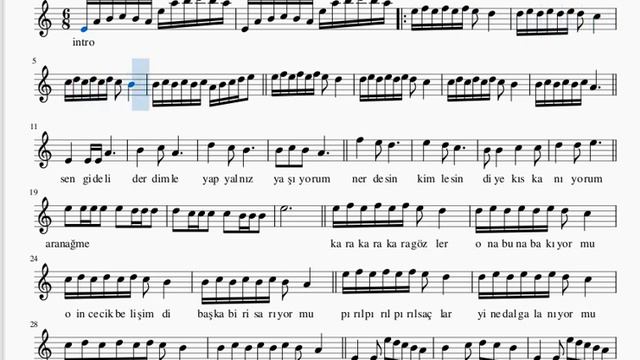 Kara Kara Gözler- Kıskanıyorum - İnci Çayırlı -Flüt Notaları смотреть онлайн