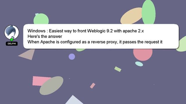 Windows : Easiest way to front Weblogic 9.2 with apache 2.x смотреть онлайн