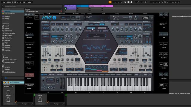 U-he HIVE With MP Midi Controller Sound Desing And Evolution