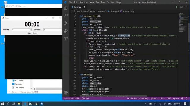 Countdown Timer using python (with tips to save computer resources) смотреть онлайн