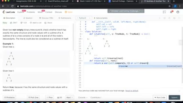Subtree of Another Tree- LeetCode- Python Solution смотреть онлайн