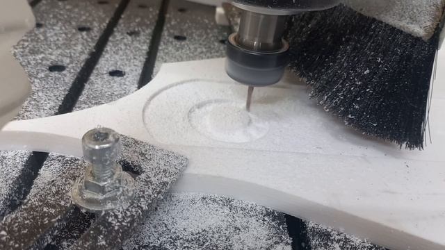 Акриловый камень, ЧПУ фрезеровка, LinuxCNC. Acrylic stone. смотреть онлайн