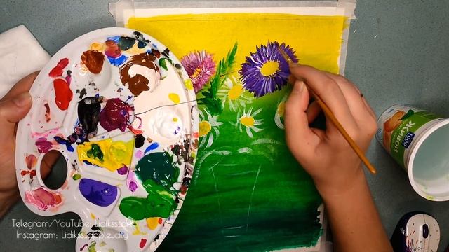 Осенние цветы Астры акриловыми красками. Астры для срисовки ?❤️??? Drawing of autumn flowers asters смотреть онлайн