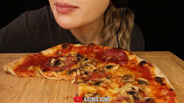 ASMR CHEESY PEPPERONI PIZZA + MUSHROOMS | MUKBANG EATING SOUNDS No Talking 먹방 | Kasmia ASMR смотреть онлайн