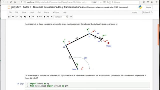 Robótica - Transformaciones de coordenadas en Python con Numpy смотреть онлайн