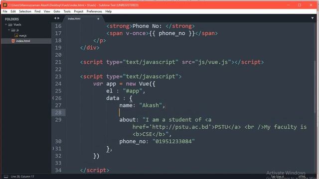 #2 Vue Js Basic To Advance Bangla Video Tutorial Vue Directives V Html, V If, V Once 1 смотреть онлайн