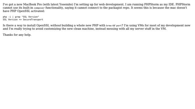 Activate PHP OpenSSL module on Mac Yosemite смотреть онлайн