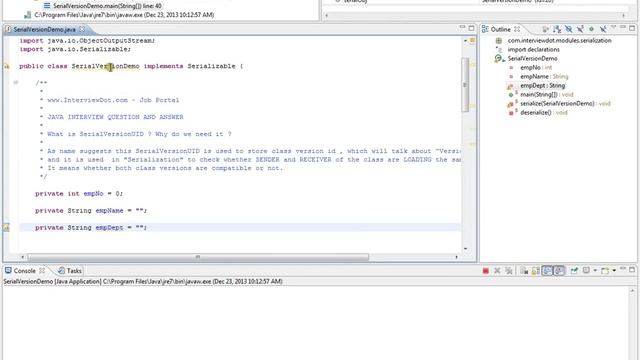 Java Interview Question And Answer What is SerialVersionUID in Java Why do we need it Java Interv смотреть онлайн
