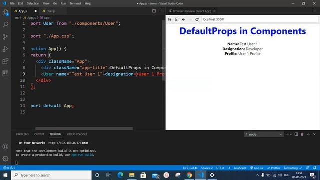 defaultProps in React Component : Tutorial for Beginners #6 смотреть онлайн