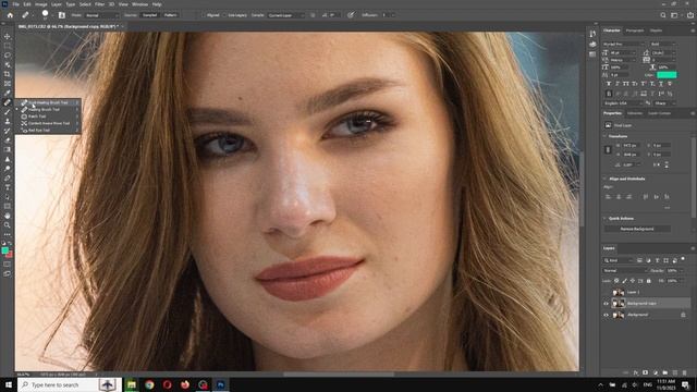 Ретушь портрета - Ретушь кожи Photoshop Healing Brush Tool 2 смотреть онлайн