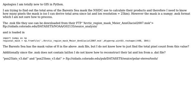 GIS: Count number of pixels from .msk in Python to derive study area size смотреть онлайн