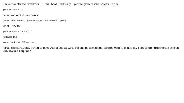 Ubuntu: grub rescue, can't boot from usb смотреть онлайн