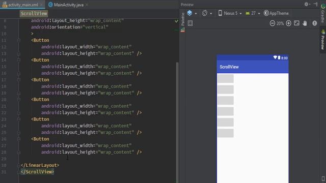 استخدام النموذج ScrollView في الأندرويد. смотреть онлайн