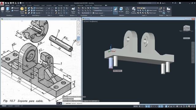 Soporte Para Cable 3D Modeling In AutoCAD Tutorial In Urdu/Hindi | SparkCAD Mechanical смотреть онлайн
