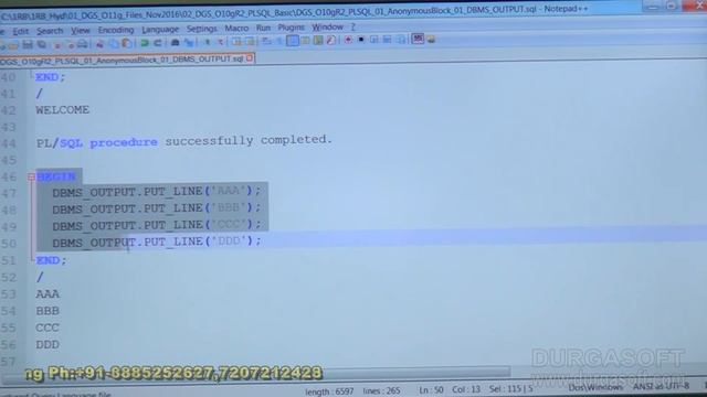 Oracle Tutorial || onlinetraining||PL/SQL|| DBMS output by basha смотреть онлайн