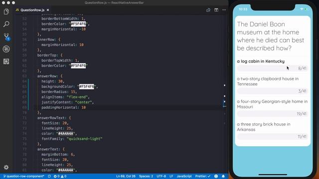 Style and Layout Components in React Native (React Native Animated Answer Bar - Part 3/7) смотреть онлайн