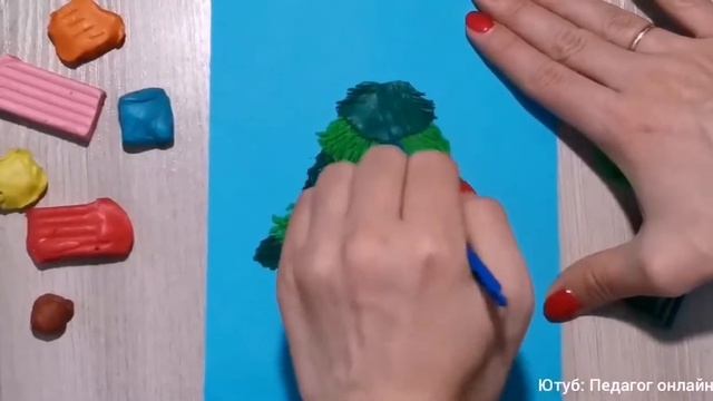 Новогодняя елочка из пластилина. Лепка для детей. Мастер-класс. Plasticine. Clay. Christmas tree смотреть онлайн