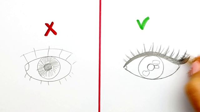 Как нарисовать Глаз | Правильно и неправильно | Рисунки Юльки карандашом смотреть онлайн