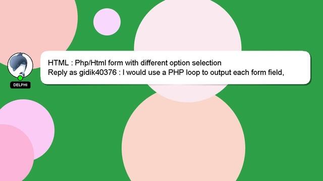 HTML : Php/Html form with different option selection смотреть онлайн