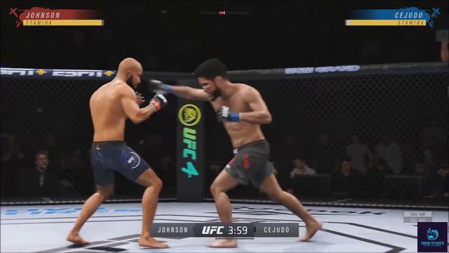 UFC 4 FULL FIGHT HENRY CEJUDO VS DEMETRIOUS JOHNSON GAMEPLAY CPU VS CPU NEW STAGE смотреть онлайн