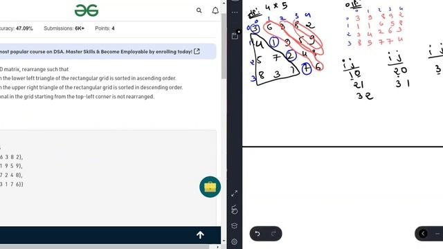 Sort a 2D vector diagonally || Coder Army || Lec :- 7 || Java смотреть онлайн