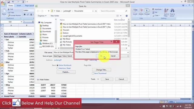 [Free Excel Tutorial] PUBLISH EXCEL WORKBOOK AS WEBPAGES - Full HD смотреть онлайн