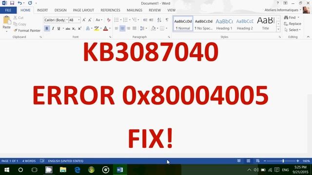 Windows 10 HOW TO FIX UPDATE KB3087040 Error 0x80004005 смотреть онлайн