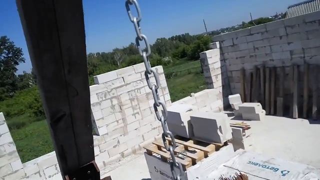 Кран для газобетонных блоков.Строим в одиночку. смотреть онлайн