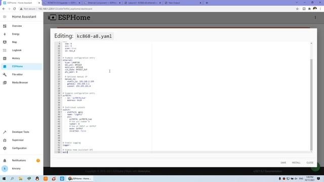 Lesson21- KC868-A8 ESP32 ethernet work for home assistant by ESPhome смотреть онлайн