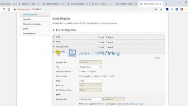 ZTE ZXHN H298A MODEM KURULUMU