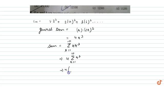 The sum (b) 3 (c) 6 of the series 22 2 (4 2 upto 10 terms is equal to 3(6) (a) M300 12100 (c) 1... смотреть онлайн