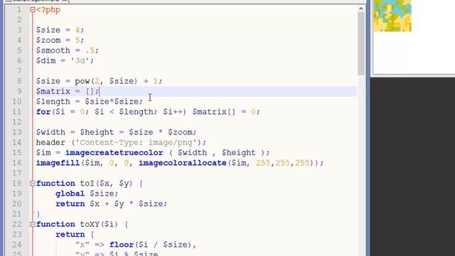 Diamond Square на PHP смотреть онлайн
