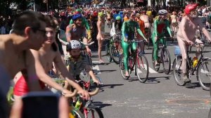 Fremont Solstice Parade: Naked Bike Ride 6-20-15