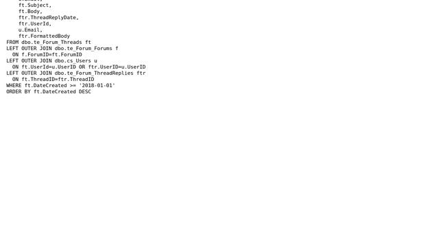 Databases: The multi-part identifier "ftr.UserID" could not be bound (2 Solutions!!) смотреть онлайн
