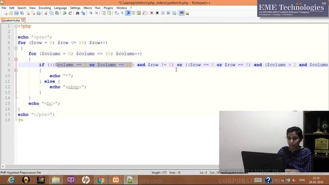 How to Print Alphabet letter 'A' using Star in PHP смотреть онлайн