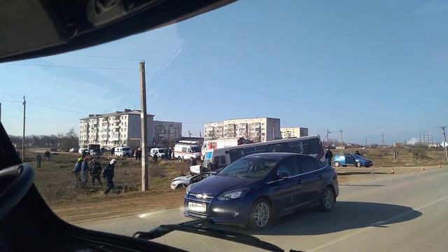 Авария в Саках с участием автобуса и спецтехники, смертельное ДТП г. Саки, 02.03.2021 смотреть онлайн