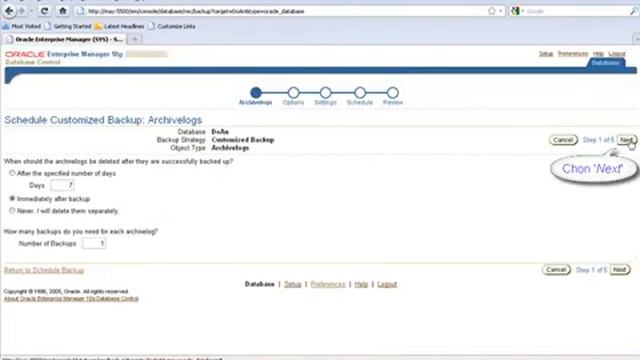 OEM Backup Archivelog смотреть онлайн