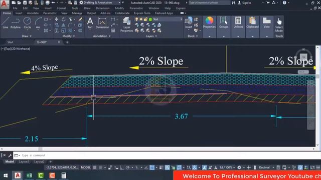 Cross section in AutoCAD. Road Section plotting in autocad. chapter #3 смотреть онлайн