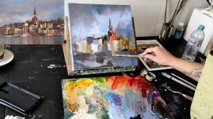 Мастер-класс по живописи. Пишем город маслом на холсте. Городской пейзаж маслом